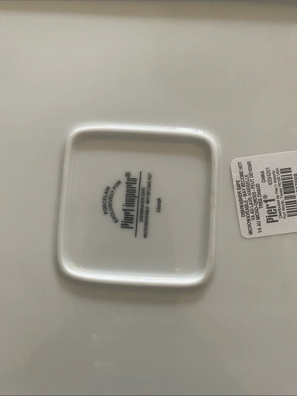 NWT Pier 1 Modern Square White Ceramic Serving Plates set of 4 10.5x10.5